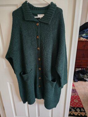 Coldwater Creek Forest Green Wool Blend Coat Size 3X